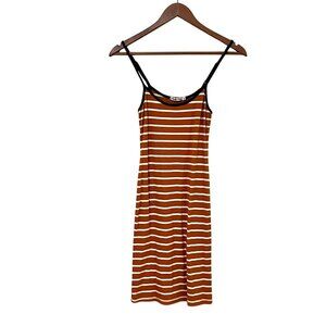 Heart and hips women’s yellow and white striped spaghetti strap dress size M